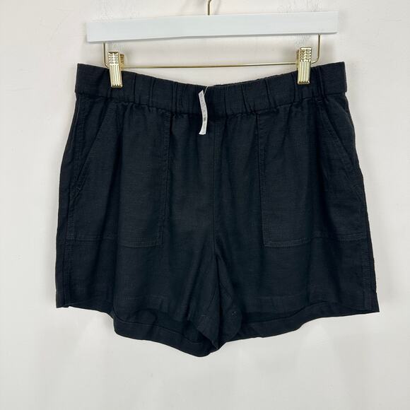 J.Crew Linen Blend Pull On Short High Waist Pockets Lightweight Black Small NWT - Picture 6 of 11